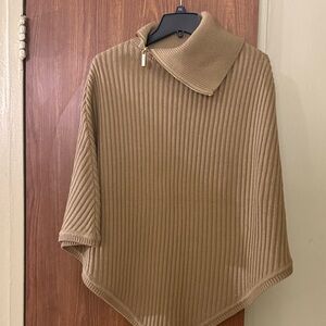 MICHAEL Michael Kors Camel Ribbed Poncho